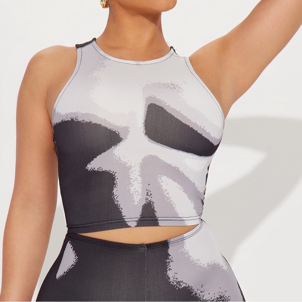 Abstract Black and Gray Two-Piece Set
